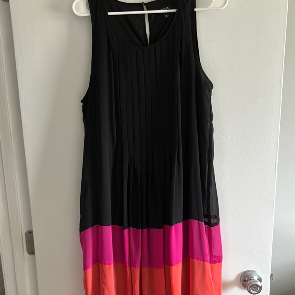 Apt. 9 Black, Pink, and Orange Midi Dress